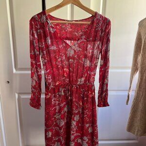 LUCKY BRAND FLORAL FALL VISCOSE DRESS - XS